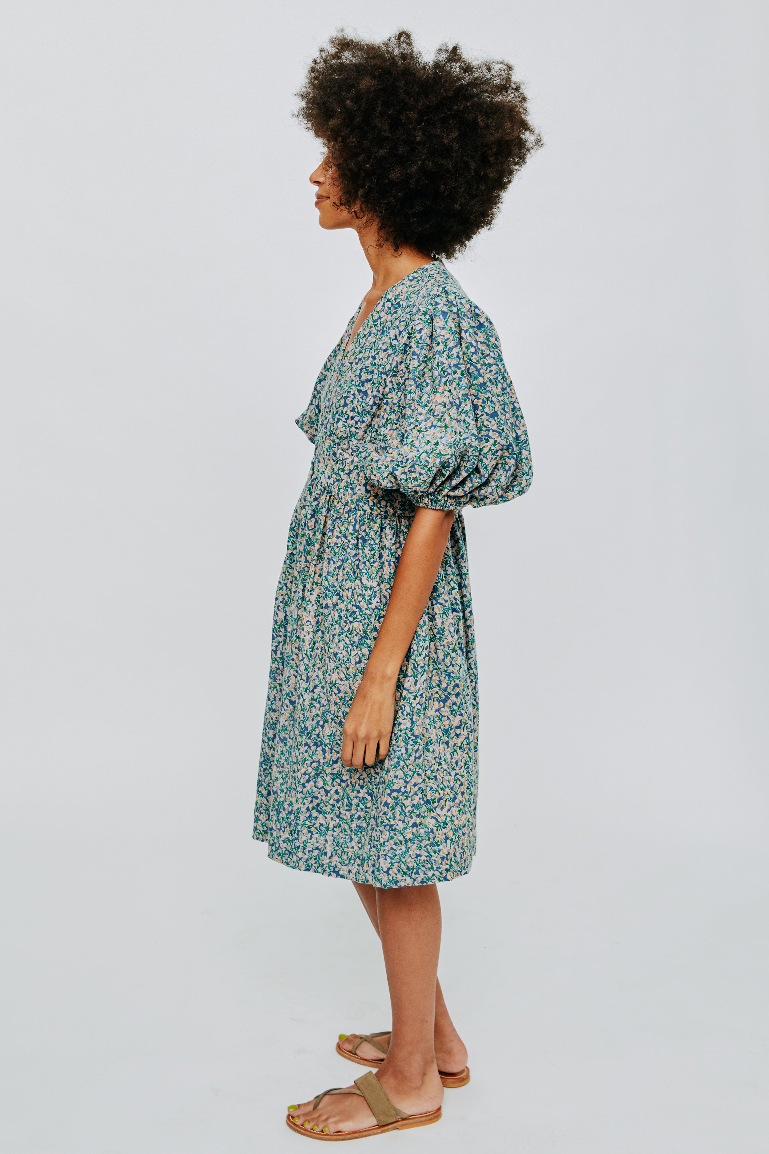 women's cotton blue mini dress – MIRTH