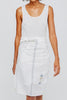 jamdani scarf in white with sand & lilac