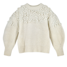 Girl wearing MIRTH women's knit cusco pullover sweater in ivory white wool