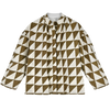 bergen jacket in tannin/ecru patchwork
